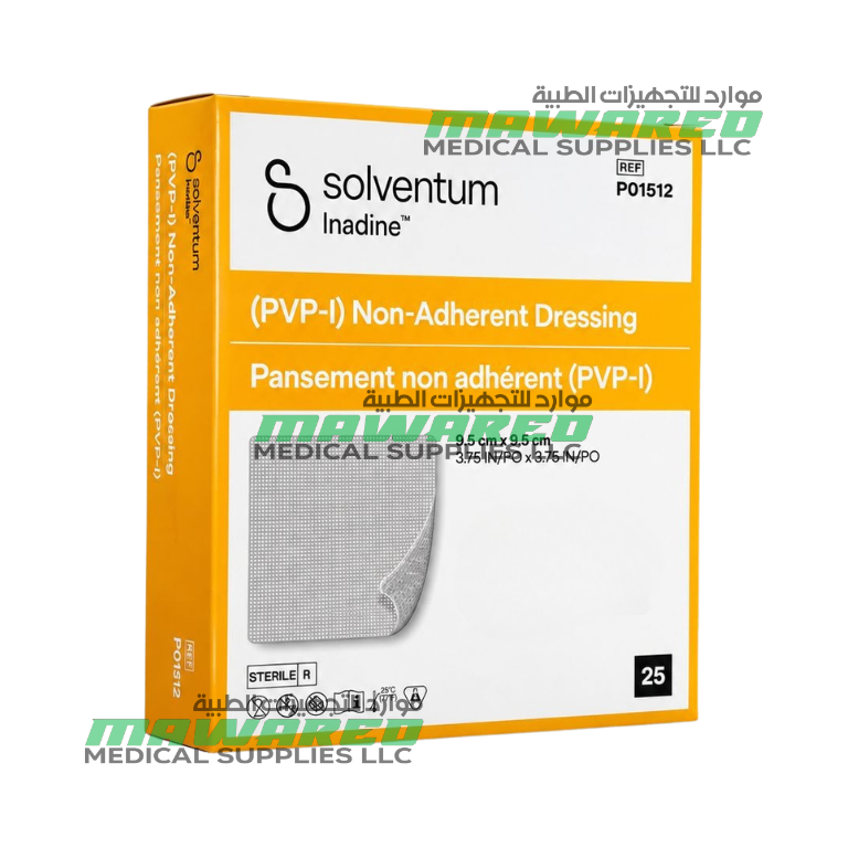 3M Inadine (Now Solventum) PVP-I Non-Adherent Dressing 9.5 × 9.5 cm – Box of 25