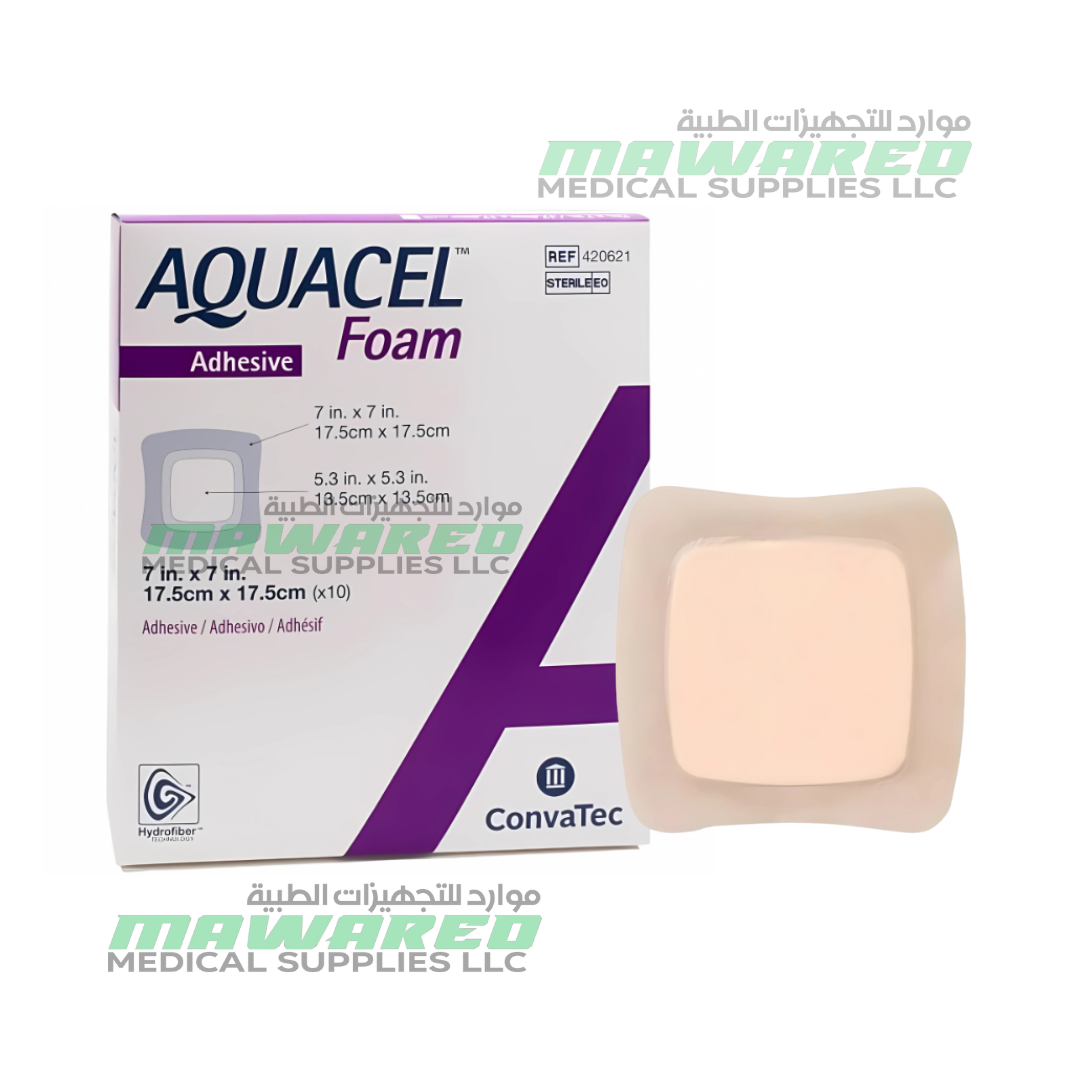 AQUACEL FOAM DRESSING, 17.5 × 17.5 CM (7" × 7"), BOX OF 10