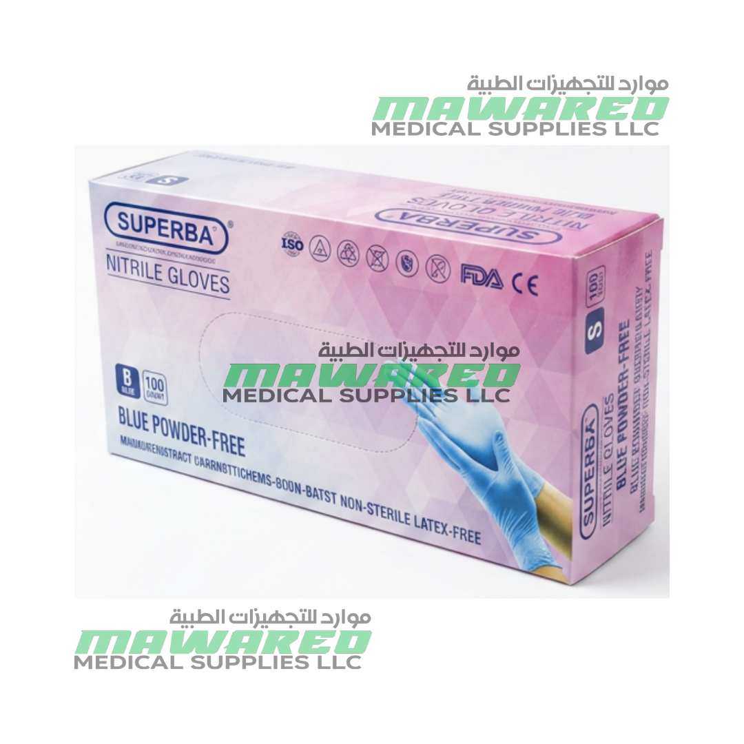 SUPERBA Powder-Free Nitrile Examination Gloves Blue – Latex-Free Disposable Gloves (S, M, L) - Image 5