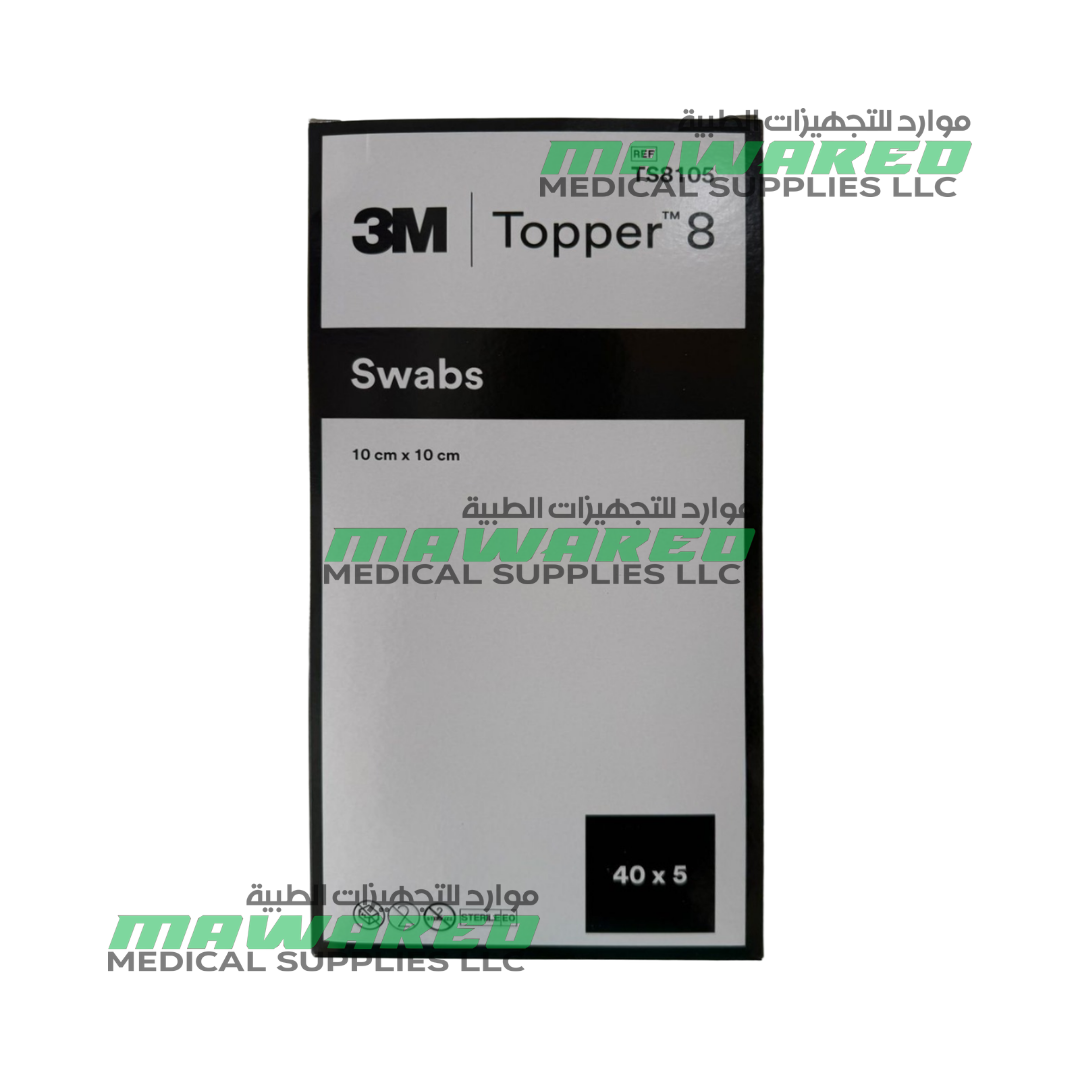 3M Topper 8 Sterile Non-Woven Swabs TS8105 10 x 10 cm 4 Ply – 5 Swabs/Bag, 40 Bags - Image 5